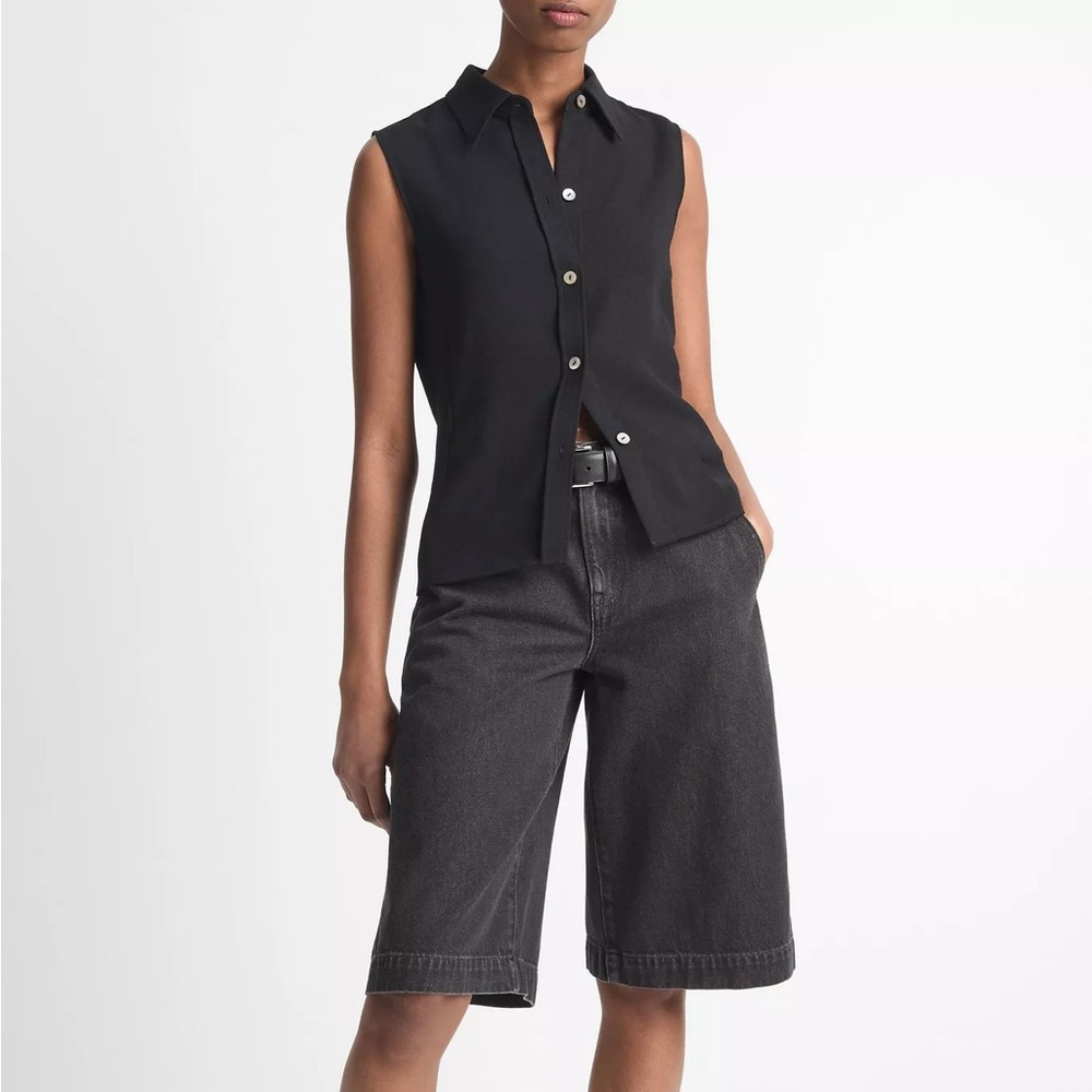 Vince Sleeveless Button-Front Shirt